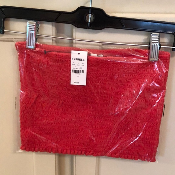 Express Tops - NWT Express Gathered Tube Top Size Small Orange Express Tops - NWT Express Gathered Tube Top Size Small Orange